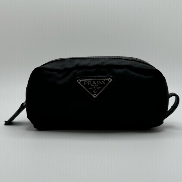 Prada Handbags - PRADA Logo Plate Nylon Cosmetic Pouch Bag